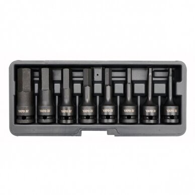 1/2" Dr. Deep bit socket impact set (HEX) 8pcs.