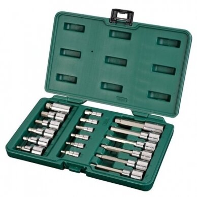 1/4" + 1/2" Dr. Bit socket set (HEX) 18pcs.