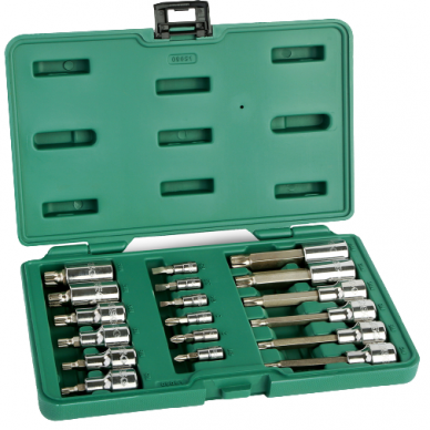 1/4" + 1/2" Dr. Bit socket set (SPLINE) 18pcs.