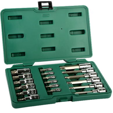 1/4" + 1/2" Dr. Bit socket set (TORX) 18pcs.