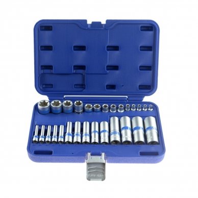 1/4" + 3/8" + 1/2" Dr. E - Socket set 28pcs.