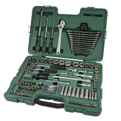 1/4" + 3/8" + 1/2" Dr. Socket wrench set 124pcs. (SAE & metric)