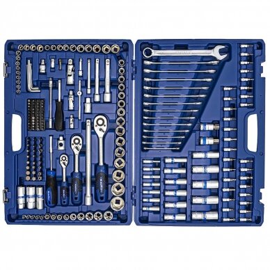 1/4" + 3/8" + 1/2" Dr. Socket wrench set 218pcs. 2