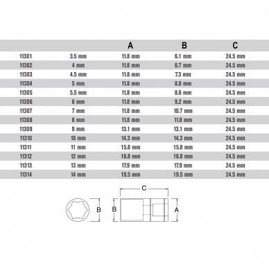 1/4" Dr. 6pt. Socket 1