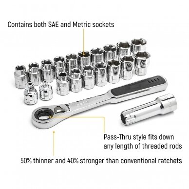 3/8" Dr. Socket set 21pcs. 2