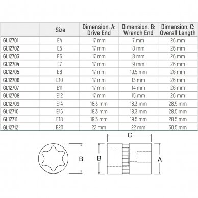 3/8" Dr. E-TORX socket 5