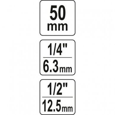 1/2" Dr. Impact adapter for bits HEX 1/4" 3