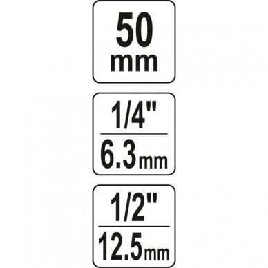 1/2" Dr. Impact adapter for bits HEX 1/4" 1