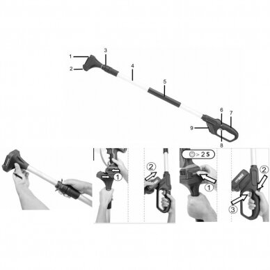 Extension rod for Li-ion Cordless Hand Saw 20V CHS-S20LiB / Shear CSC-S20LiB 3