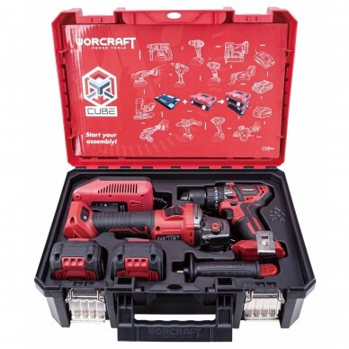 Li-ion Impact Cordless Driil and Angle Grinder set in XCUBE box