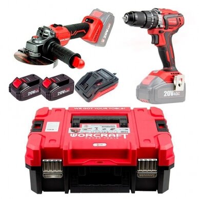 Li-ion Impact Cordless Driil and Angle Grinder set in XCUBE box 1