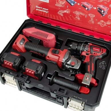 Li-ion Impact Cordless Driil and Angle Grinder set in XCUBE box 2