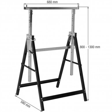 Support stand foldable (adjustable top) 150kg 2