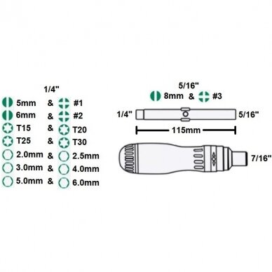 Screwdriver with interchangeable bits (19pcs) 5