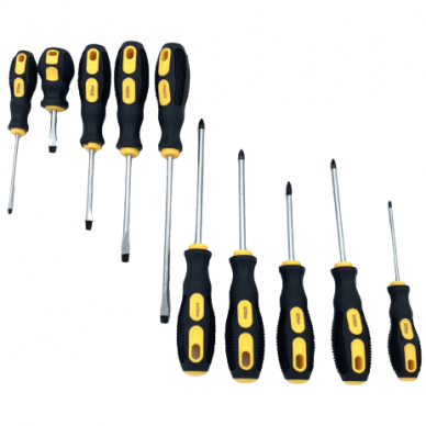 Screwdriver set 10pcs, (FL./PH) 1