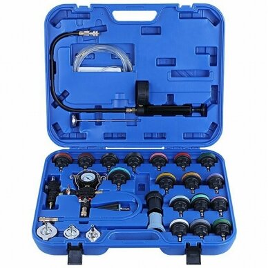 Radiator pressure tester with vacuum purge and refill set (27pcs)