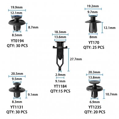 Plastic Push-Type Clip Assortment (620pcs) 2