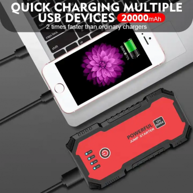 Multifunctional jump starter and charger 12V 2000A 20Ah 3