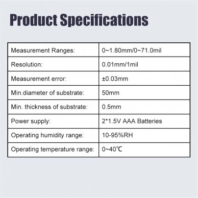 Paint thickness tester 0-2mm 1