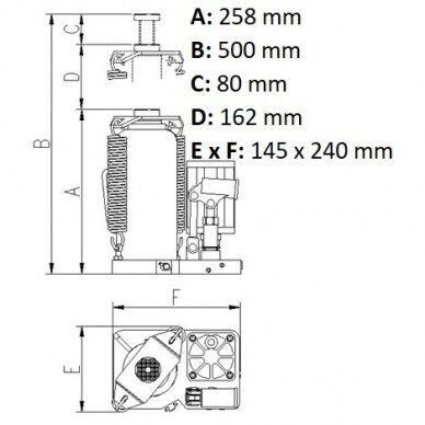 Hydraulic welded air bottle jack 20t 3