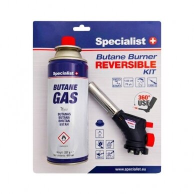 Gas blow torch Specialist+ piezo 360° with Butan gas 227g 1