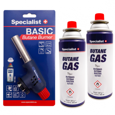 Gas blow torch Specialist+ piezo 1300°C with Butan gas 2x227g