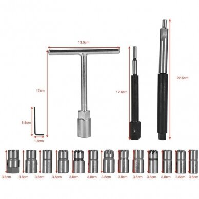 Diesel injector seat cutter set 17pcs 1