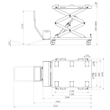 EV battery hydraulic scissor lift 1t, 220V 1