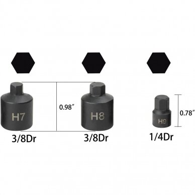 Brake caliper socket and bit socket set 17pcs 6