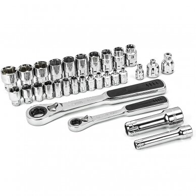 3/8" + 1/4" Dr. Ratchet pass-thru socket set 30pcs 1