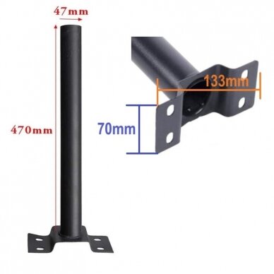 Mounting metal head Ø47mm for street lamp 500mm 2