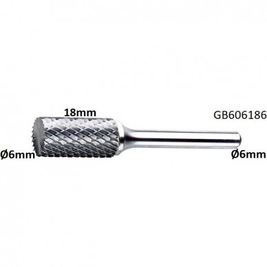 Carbide rotary burr shape B cylinder (ZYAS) with end cut 1