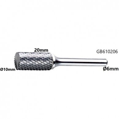 Carbide rotary burr shape B cylinder (ZYAS) with end cut 3