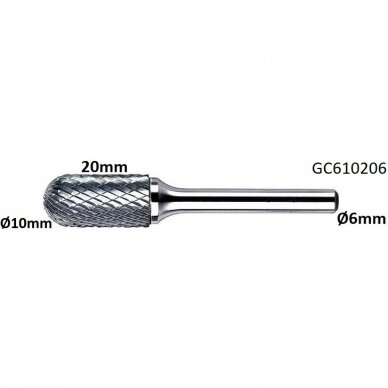 Carbide rotary burr shape C ball nosed cylinder (WRC) 3