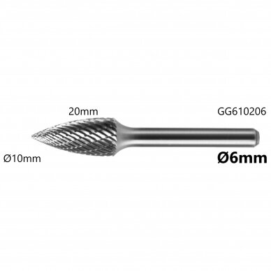 Carbide rotary burr shape G pointed tree (SPG) 3