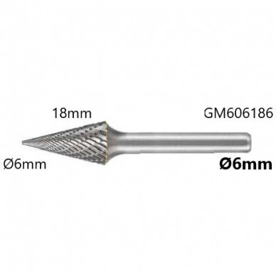 Carbide rotary burr shape M conical pointed (SKM) 1