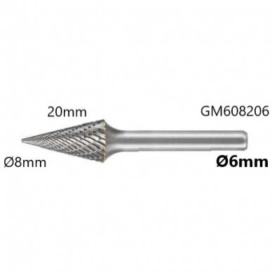 Carbide rotary burr shape M conical pointed (SKM) 2