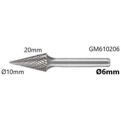 Carbide rotary burr shape M conical pointed (SKM) 3