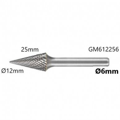 Carbide rotary burr shape M conical pointed (SKM) 4