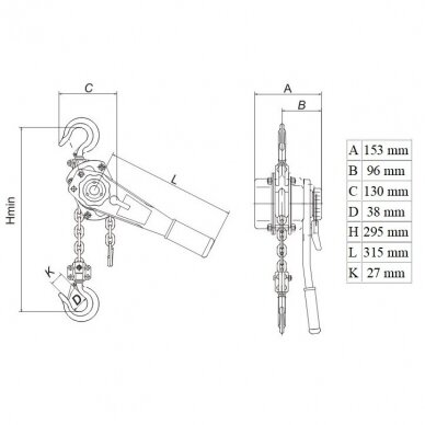 Double lever block 1.0t 2