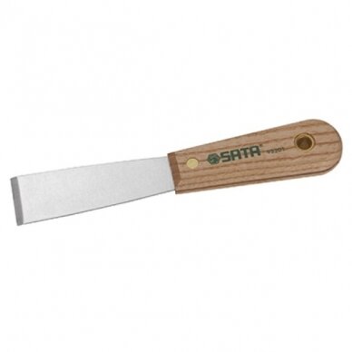 Putty scraper with wood handle