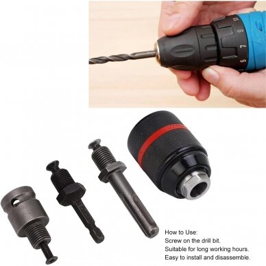 Drill chuck 1/2'' Ø2-13mm with adapters 4pcs 3