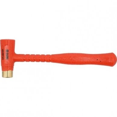 Brass hammer with shock absorbing head 1