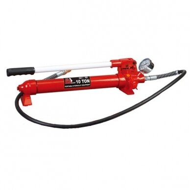 Hydraulic hand pump 10t with hose and gauge