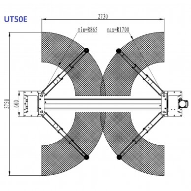 Two post floor type lift with electromagnetic release 5t 1