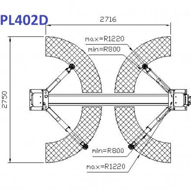 Hydraulic two post lift with mechanical safety locks, 4.0t 2