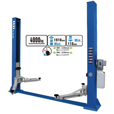 Hydraulic two post lift with mechanical safety locks, 4.0t