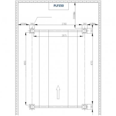 Four post hydraulic lift with secondary lifting mechanism 5t 2