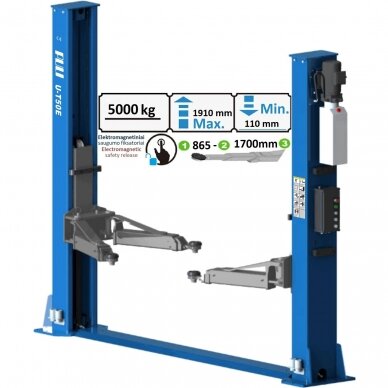 Two post floor type lift with electromagnetic release 5t