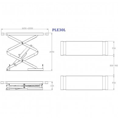 Underground scissor hydraulic lift, 3t, 380V 1